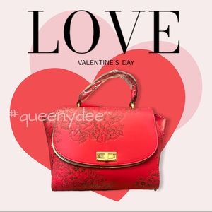 Loungefly Disney Winnie the Pooh Red Floral Handbag Purse with Shoulder Strap